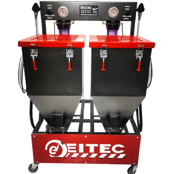 Tolva doble para carga y descarga de PQS, Neumátiva